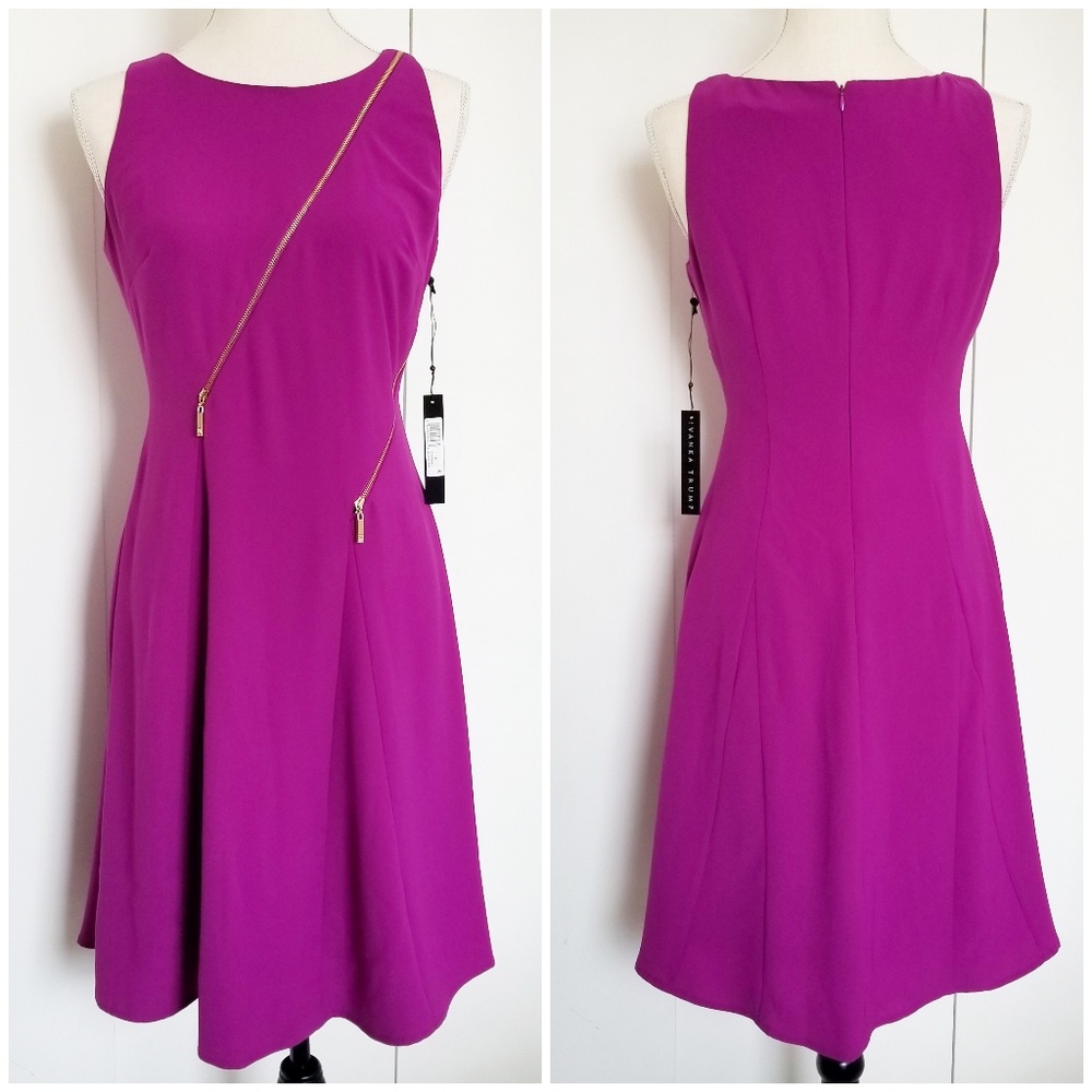 Ivanka Trump Double Zipper Crepe Dress